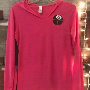 Women's Pink Lightweight Hoodie with Sharp Shooter Design